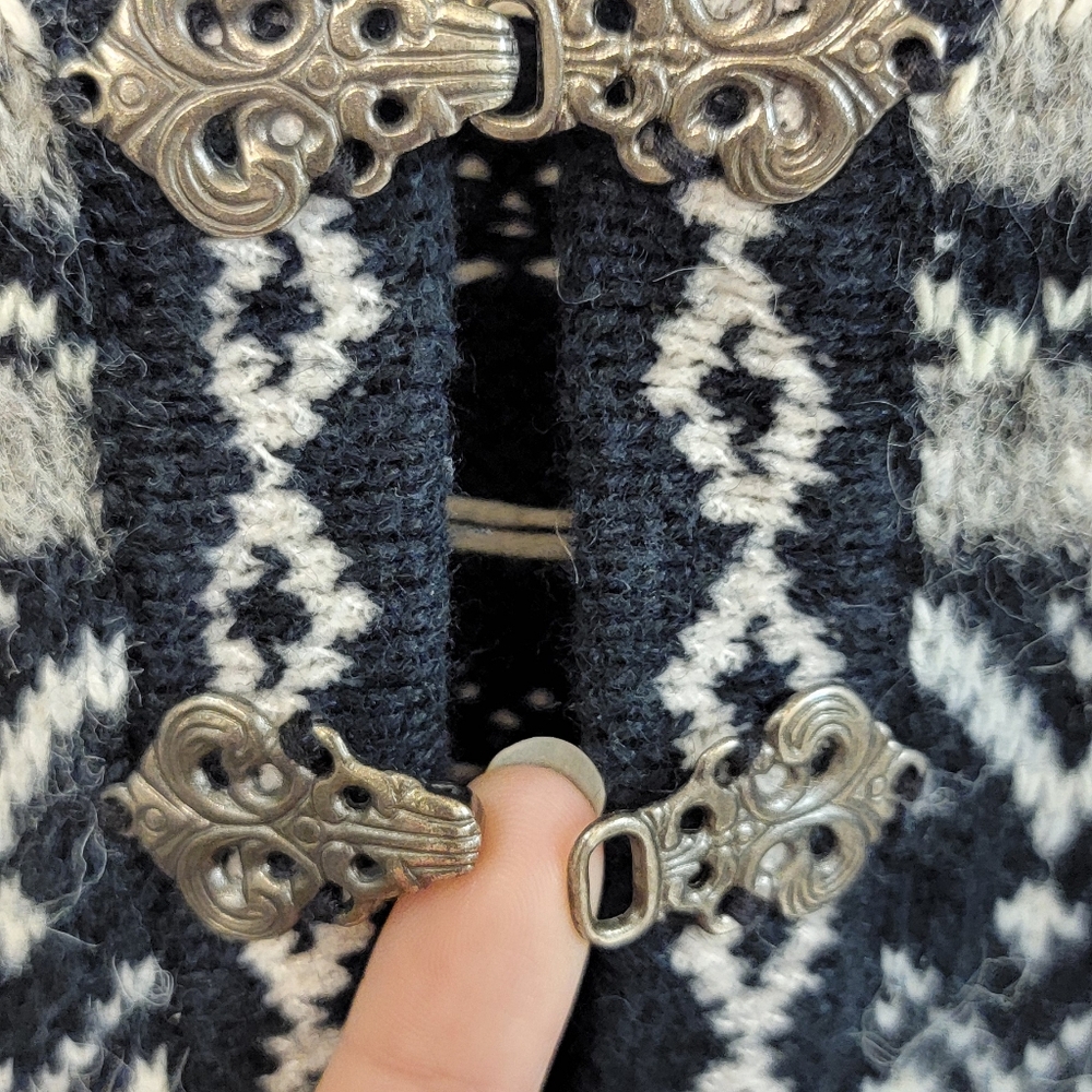 Vintage Jantzen Petite Nordic Fair Isle Ramie Cotton Snowflake Sweater Size LP - Picture 9 of 10